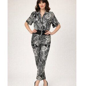 Vintage 80s Tropical Printed Jumpsuit